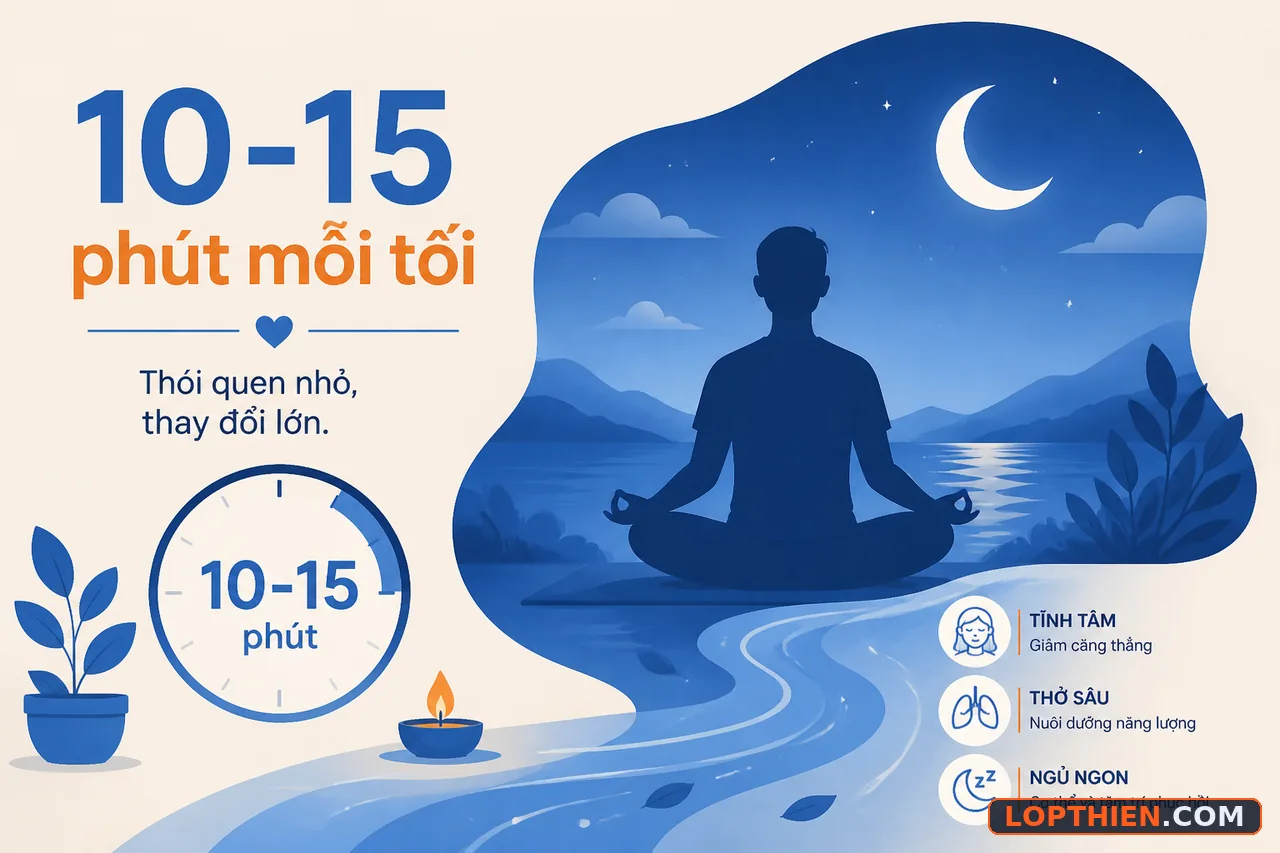 Thiền 10-15 phút mỗi tối giúp ngủ ngon hơn