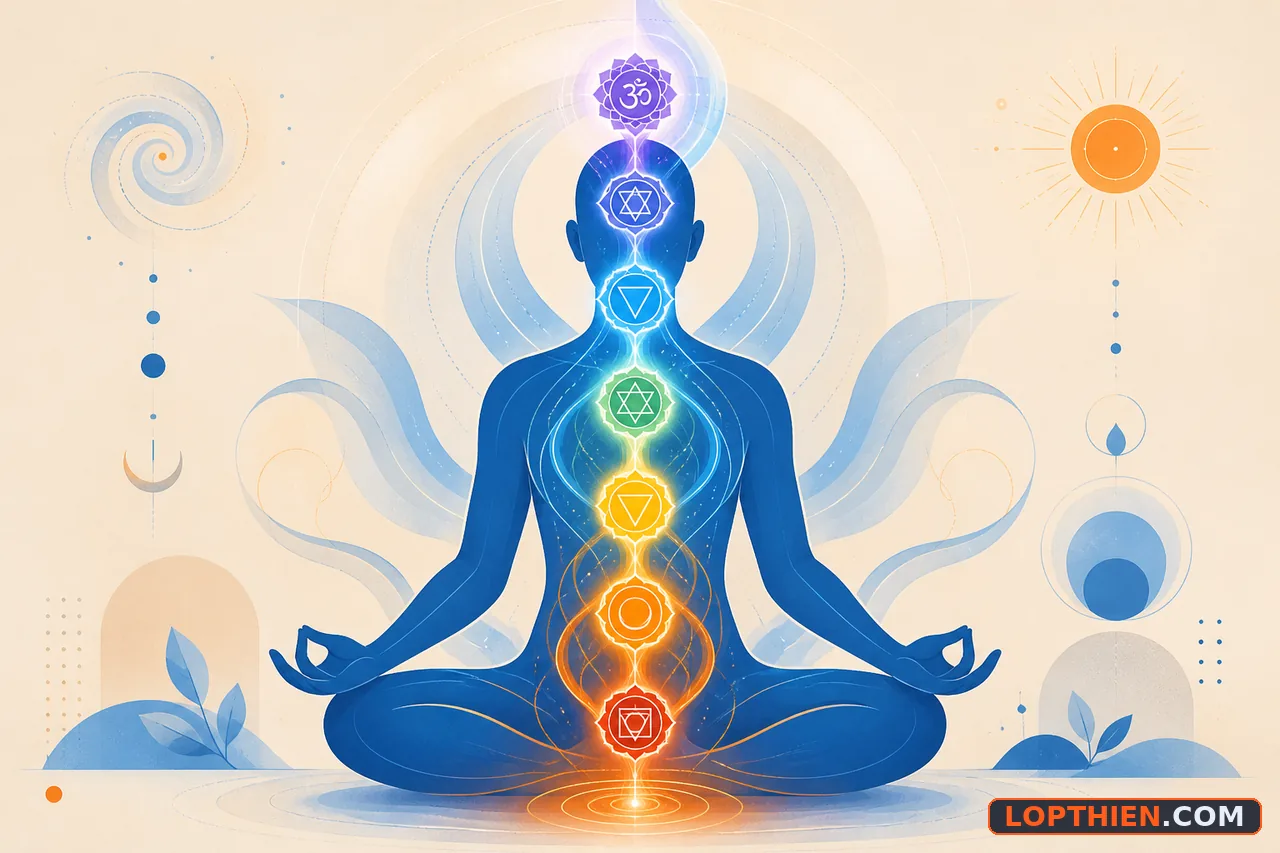 Kundalini vận hành qua các chakras trong cơ thể vi tế