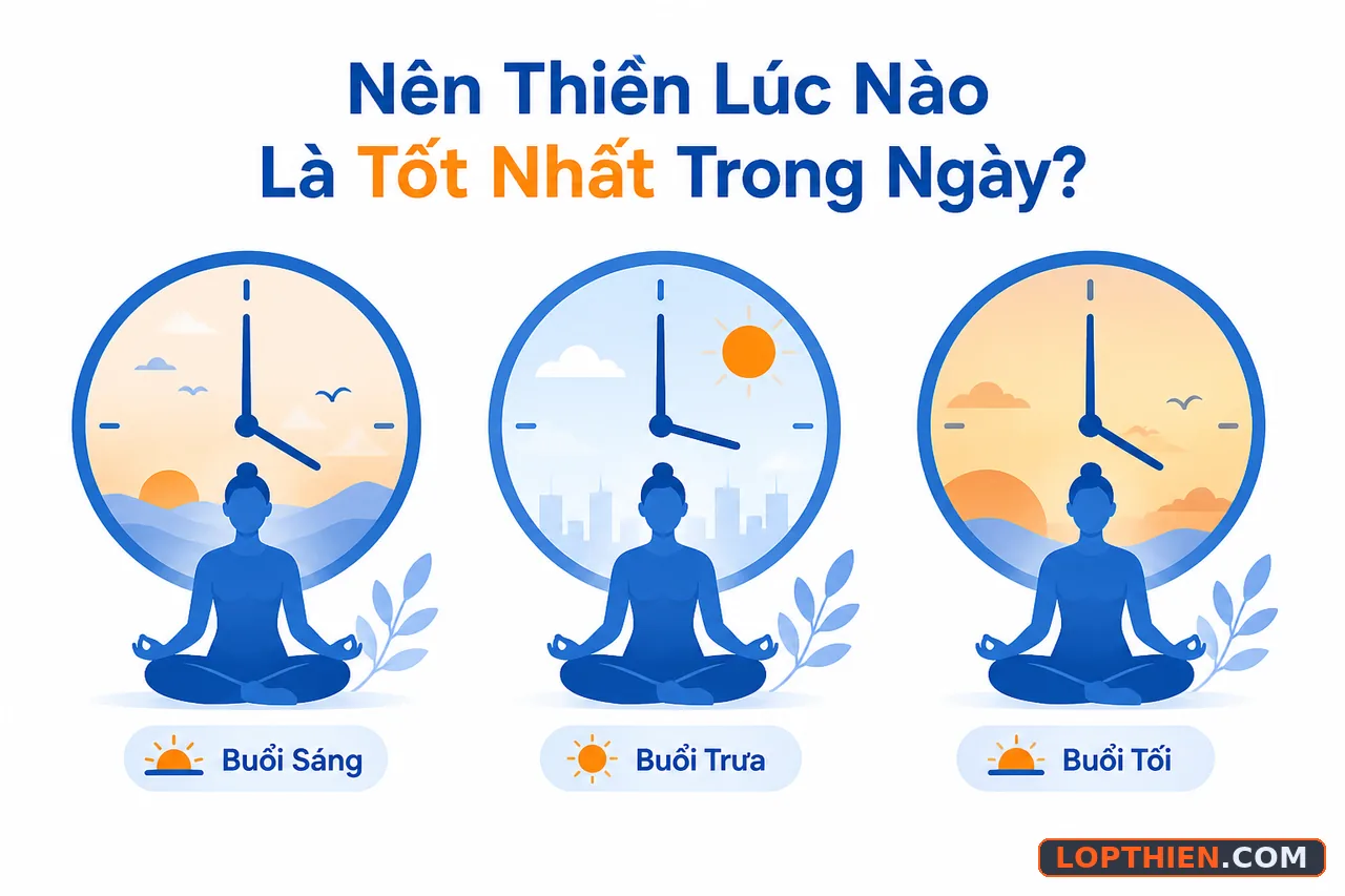 Ba khung giờ thiền trong ngày mang lại những lợi ích khác nhau cho người thực hành.
