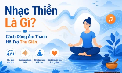 Nhạc thiền hỗ trợ thư giãn với hình ảnh sóng âm thanh