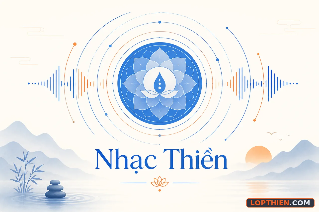 Mandala với sóng âm thể hiện định nghĩa nhạc thiền