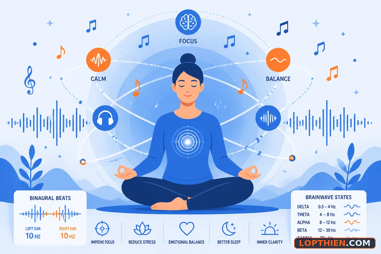 Nhạc thiền tĩnh tâm với sóng âm thanh quỹ đạo và tập trung tâm trí