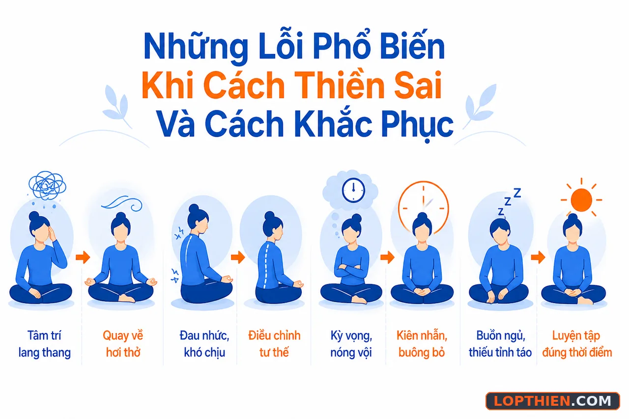 Lỗi phổ biến khi thiền sai và cách khắc phục hiệu quả.