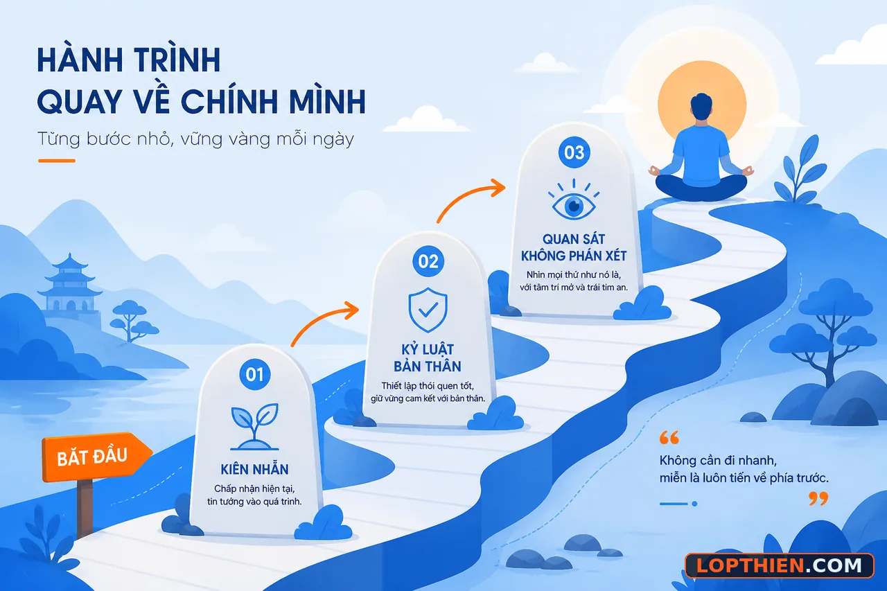 Con đường thiền: vượt qua thách thức kiên nhẫn kỷ luật quan sát