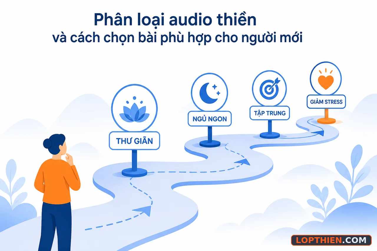 Phân loại audio thiền theo mục tiêu sử dụng khác nhau