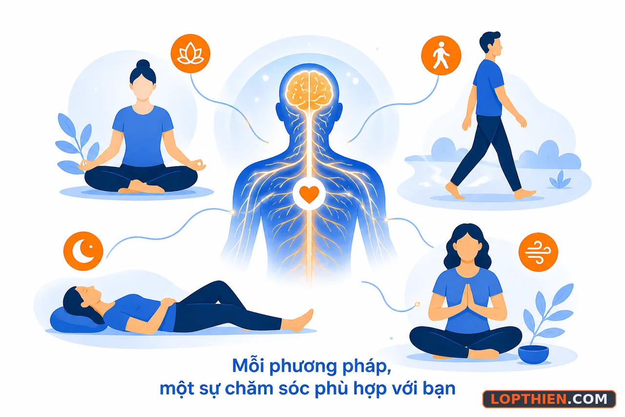 Các phương pháp thiền chăm sóc hệ thần kinh, đa dạng cách thiền phù hợp từng người