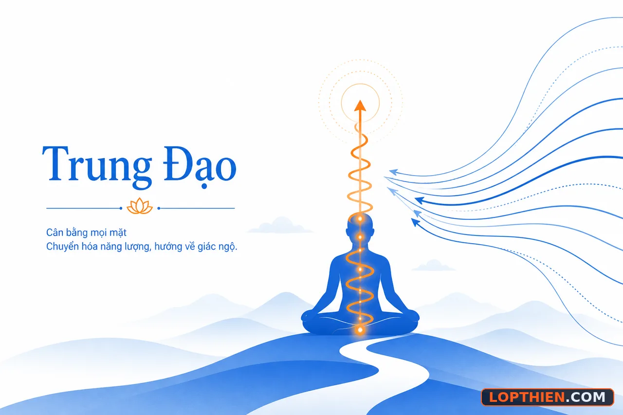 Năng lượng hướng từ kênh phải vào trung đạo không loại bỏ hành động