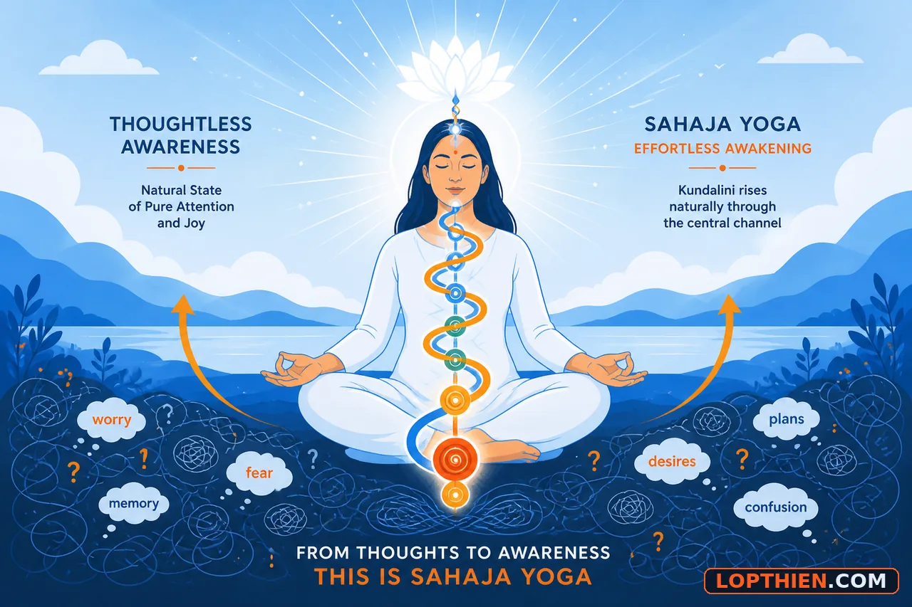 Kundalini tỉnh thức tự nhiên, ý thức không suy nghĩ Sahaja Yoga thiền