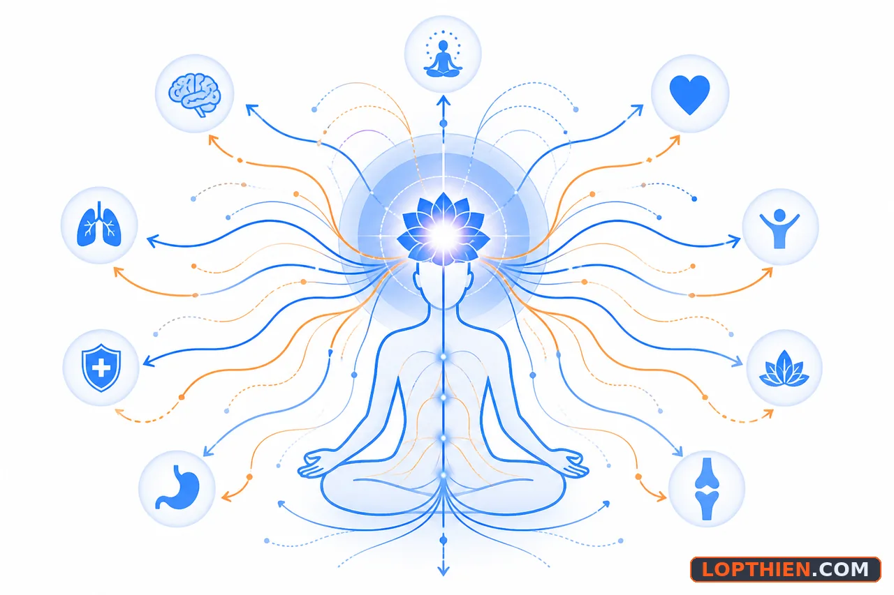 Sahasrara là trung tâm phân phối năng lượng đến toàn hệ thống vi tế.
