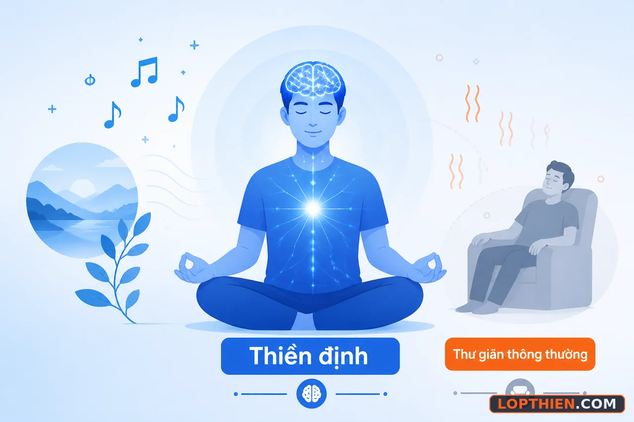 Thiền định tạo thay đổi bền vững, khác với thư giãn tạm thời