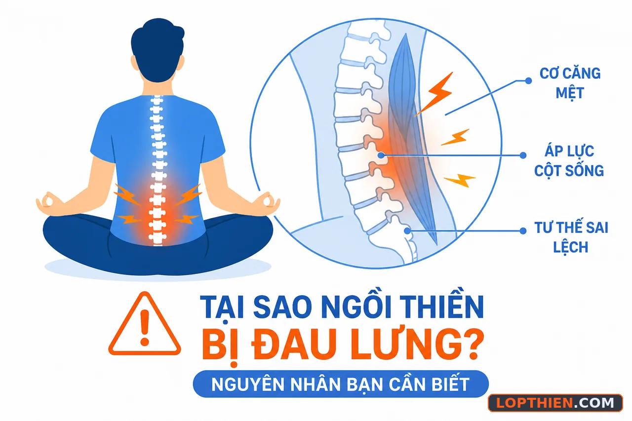 Nguyên nhân đau lưng khi thiền từ cơ và cột sống yếu