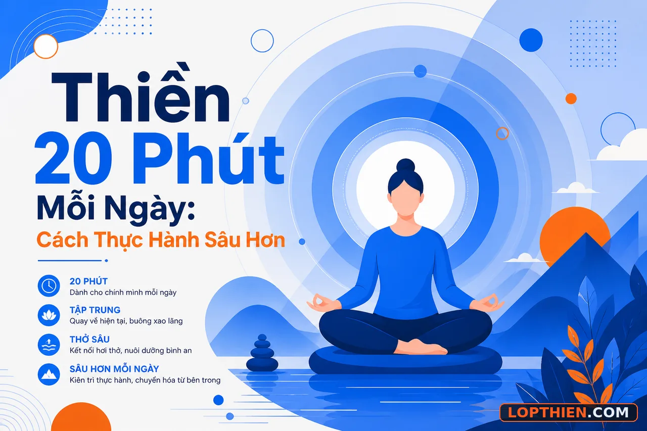 Thiền 20 phút mỗi ngày: thực hành sâu hơn với hình ảnh minh họa