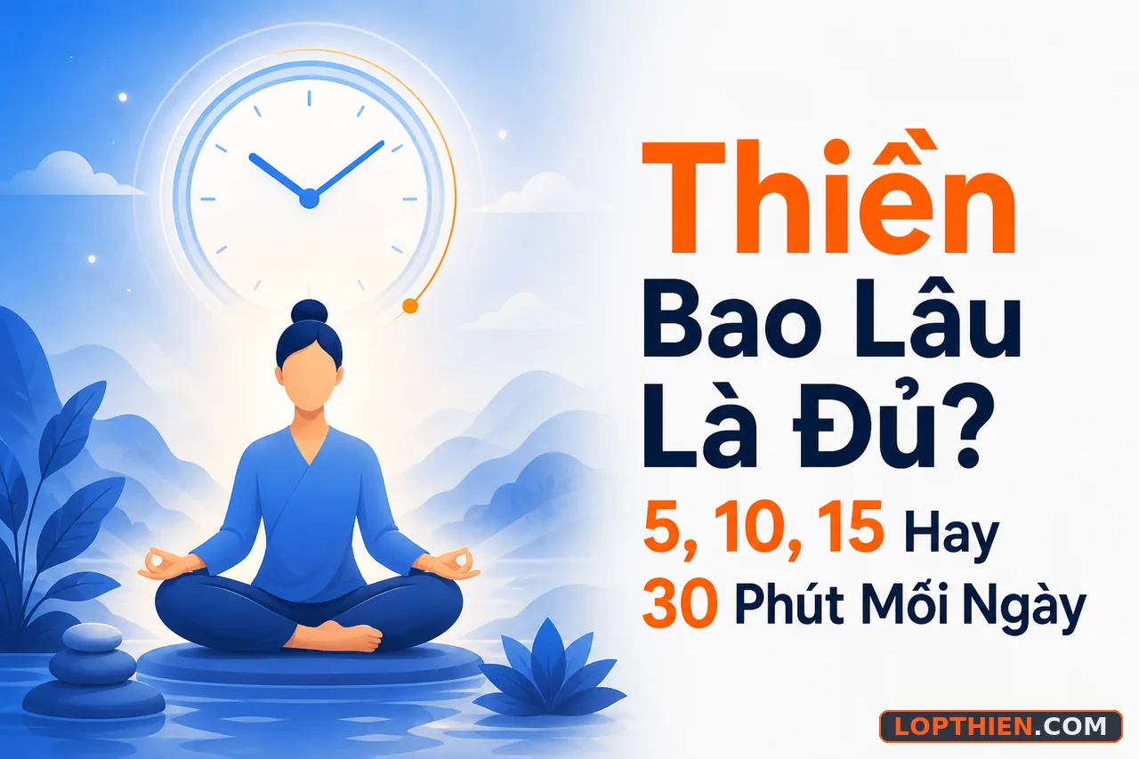 Thiền bao lâu là đủ - người thiền với đồng hồ và thiên nhiên yên bình