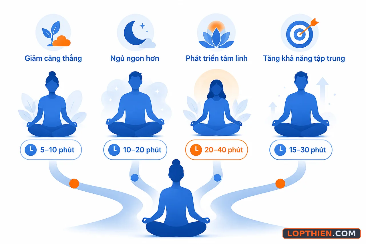 Thời gian thiền phù hợp tùy theo mục tiêu cá nhân khác nhau