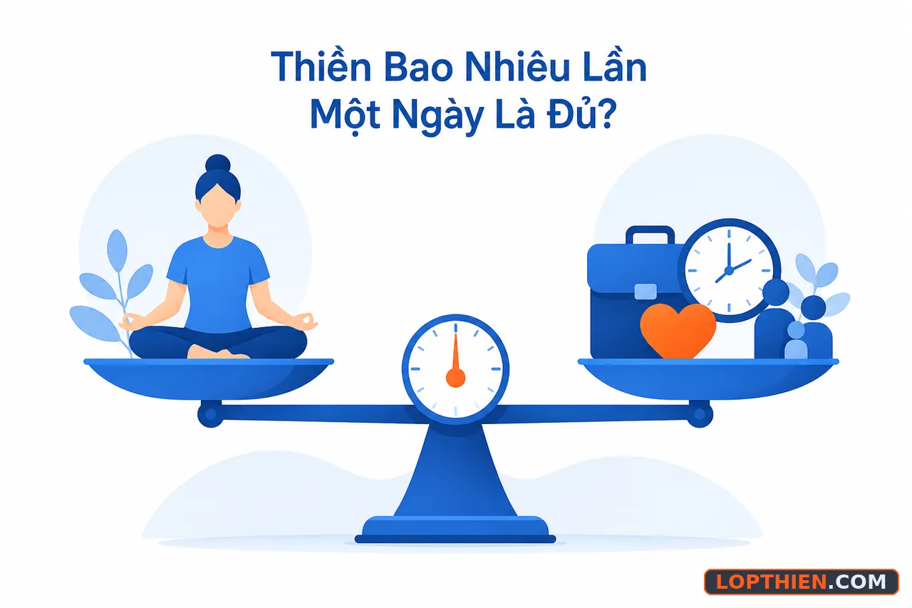 Một đến hai lần thiền mỗi ngày là tần suất cân bằng hiệu quả và bền vững lâu dài.