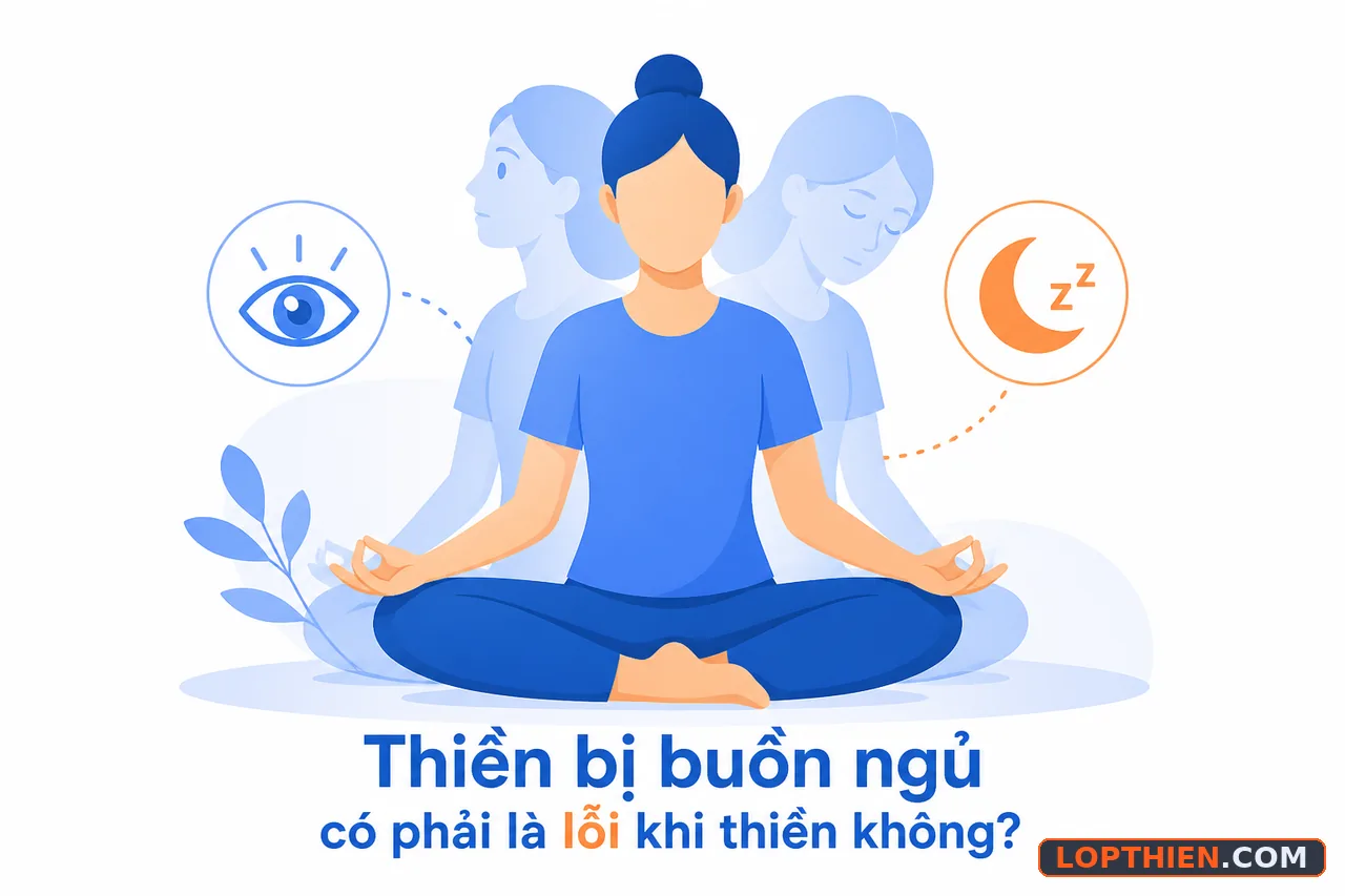 Người thiền bước đầu phân biệt sự tỉnh táo và buồn ngủ trong thực hành.