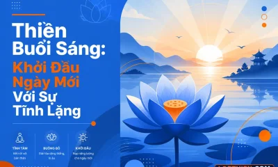 Thiền buổi sáng: hoa sen ánh bình minh, khởi đầu ngày mới với tĩnh lặng