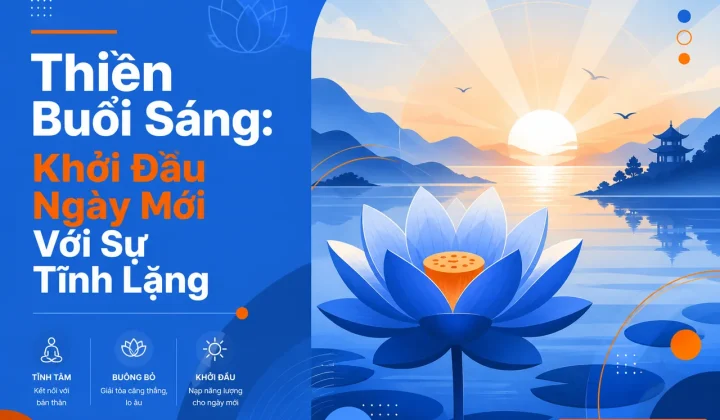 Thiền buổi sáng: hoa sen ánh bình minh, khởi đầu ngày mới với tĩnh lặng