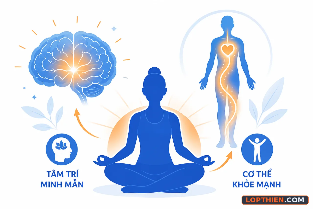 Thiền buổi sáng mang lợi ích tích cực cho tâm trí và cơ thể.