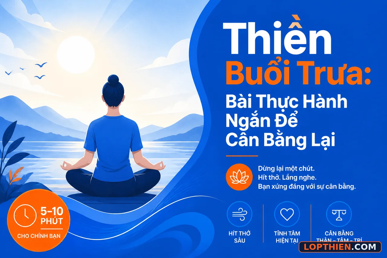Thiền buổi trưa - bài thực hành ngắn để cân bằng lại tâm trí