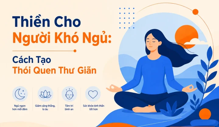 Thiền cho người mất ngủ: minh họa cách tạo thói quen thư giãn hiệu quả