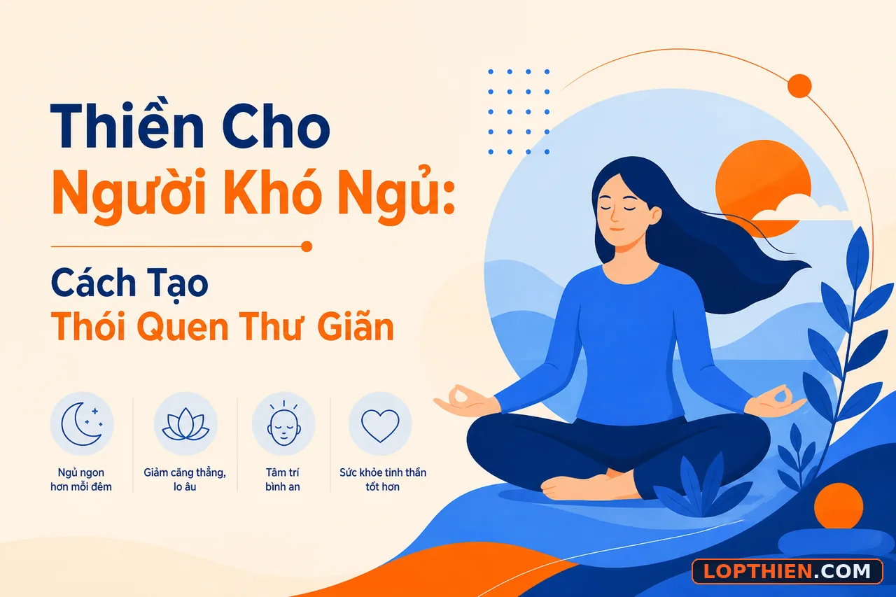 Thiền cho người mất ngủ: minh họa cách tạo thói quen thư giãn hiệu quả