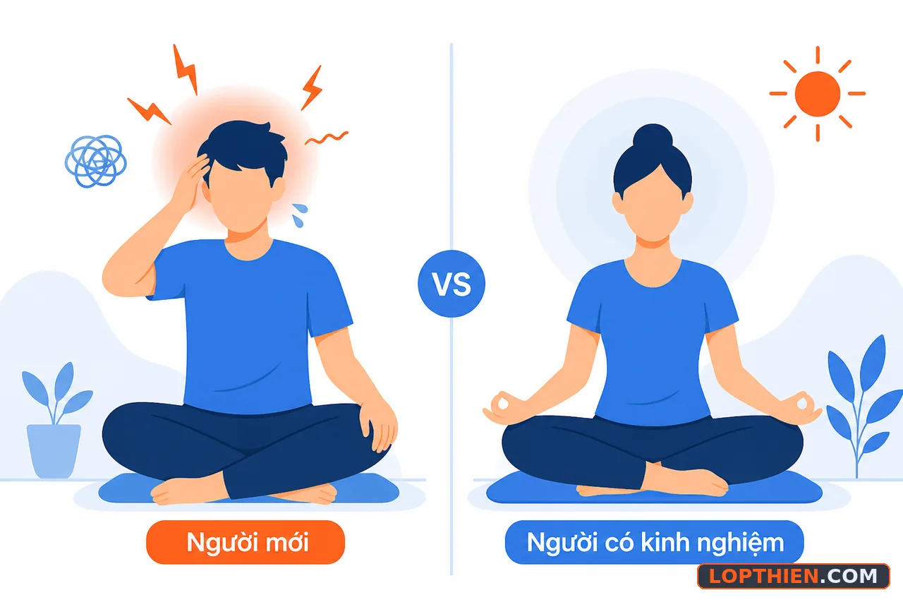 Người mới tập thiền hay gặp đau đầu hơn do quá trình thích nghi.