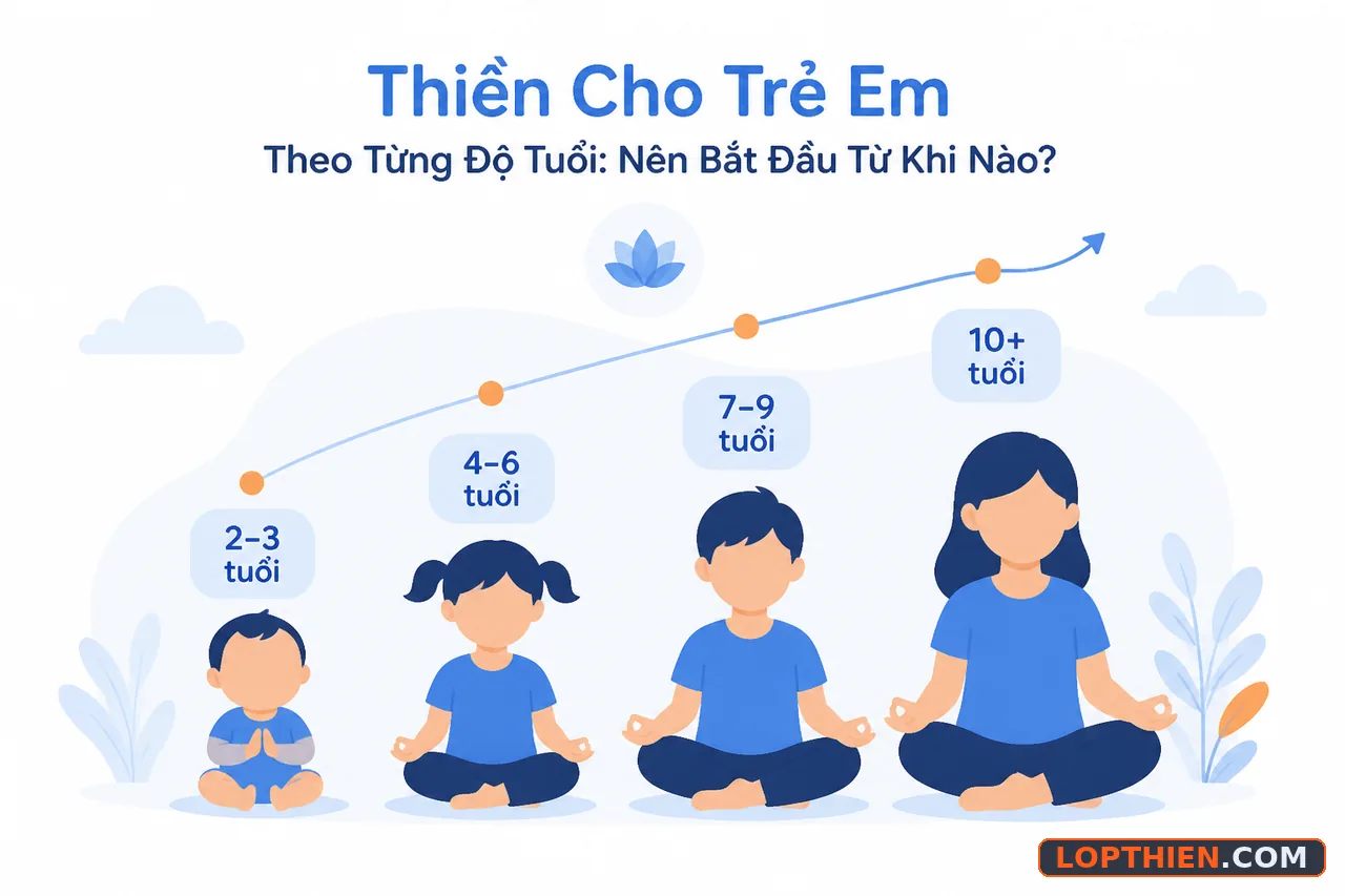 Hướng dẫn thiền từng độ tuổi: bắt đầu từ 3 tuổi phù hợp tâm lý trẻ.