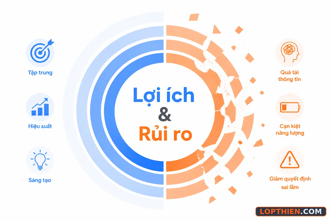 Thiền định: cân bằng giữa lợi ích tập trung và rủi ro nhận thức
