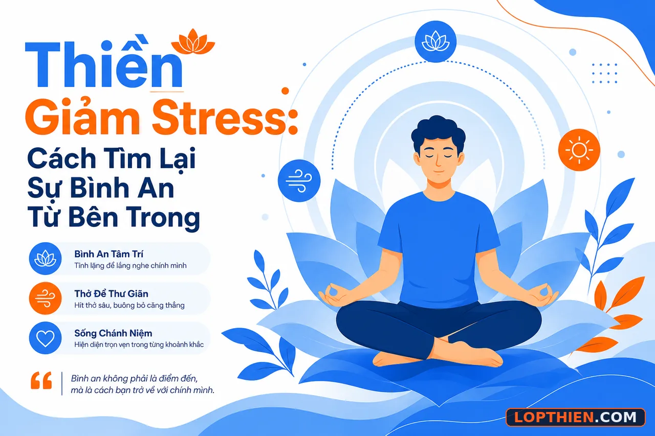 Thiền giảm stress - tìm bình an nội tâm, sự tĩnh tâm và cân bằng
