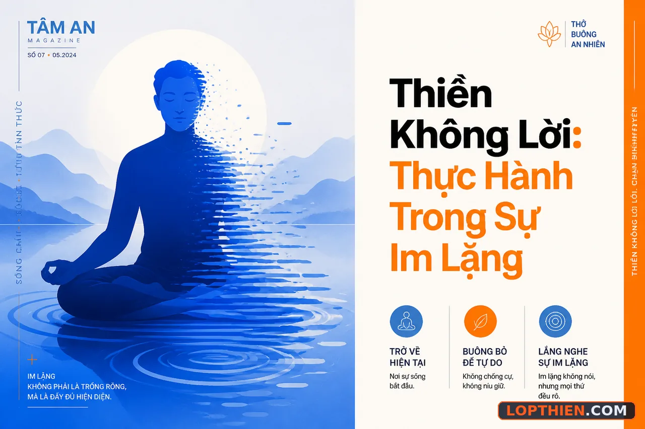 Thiền không lời - thực hành trong im lặng, tâm linh tìm sự bình yên