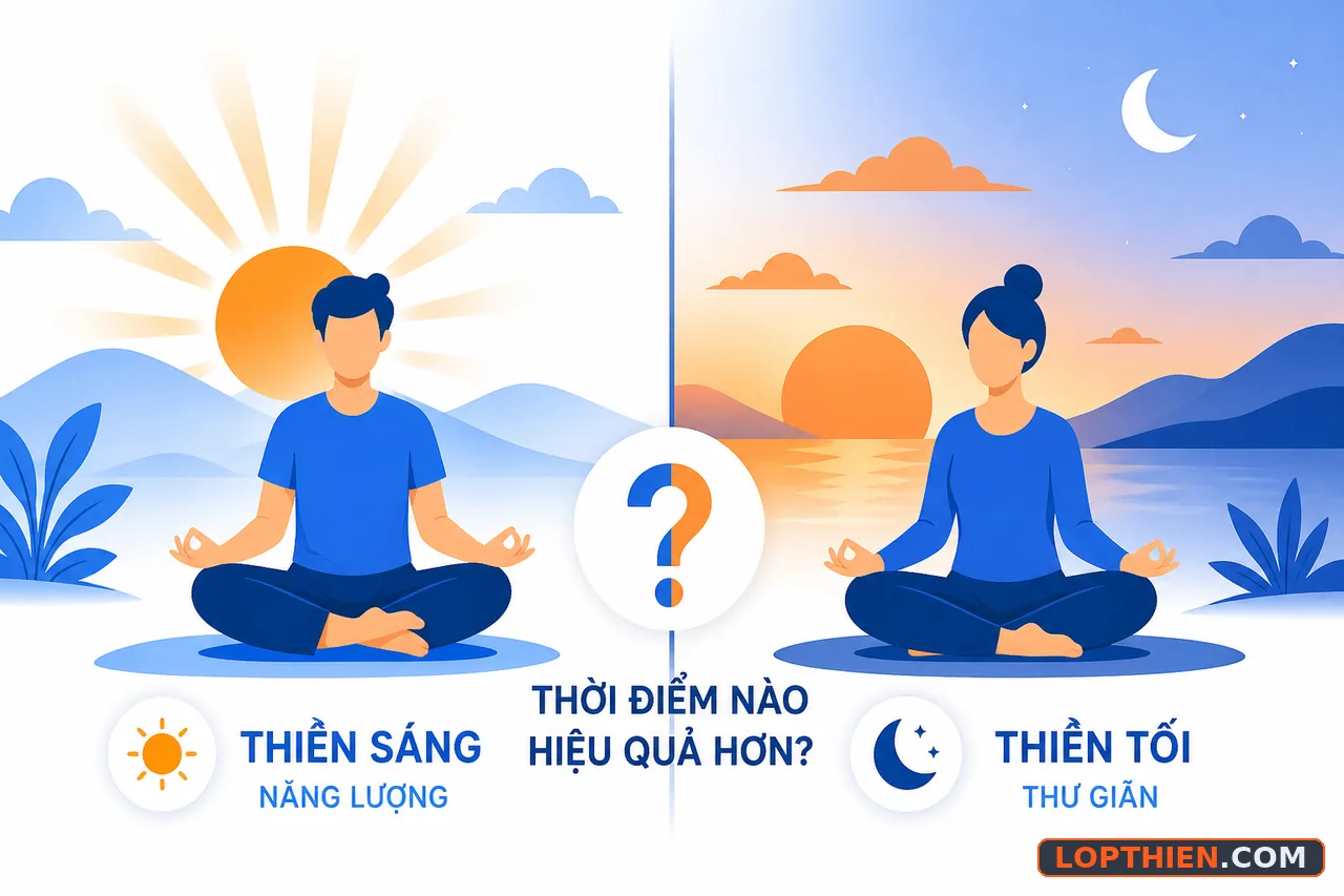 Thiền sáng và thiền tối mang lợi ích khác nhau tùy theo mục tiêu cá nhân.