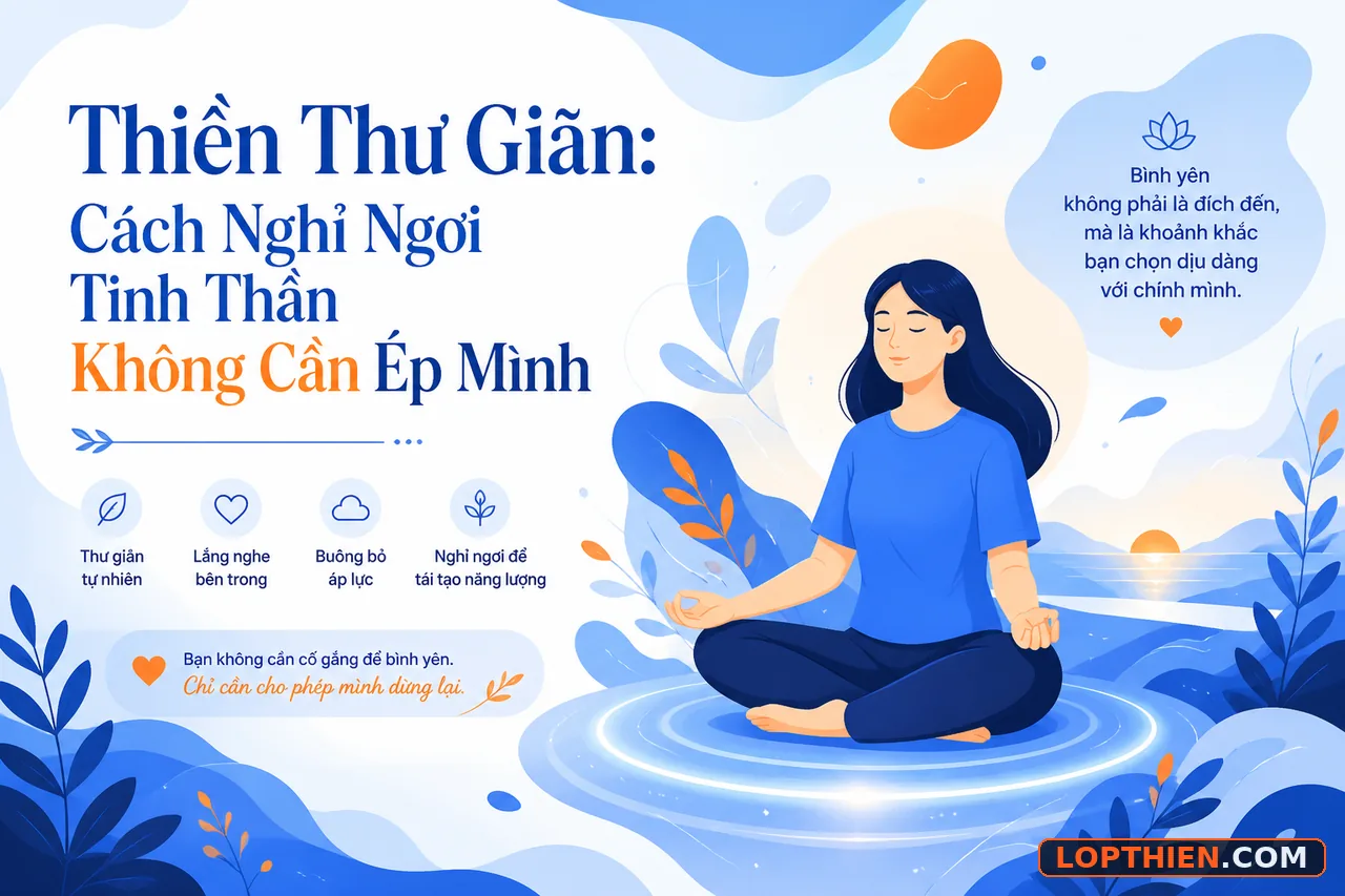 Thiền thư giãn - minh họa về sự thư giãn tinh thần không ép buộc