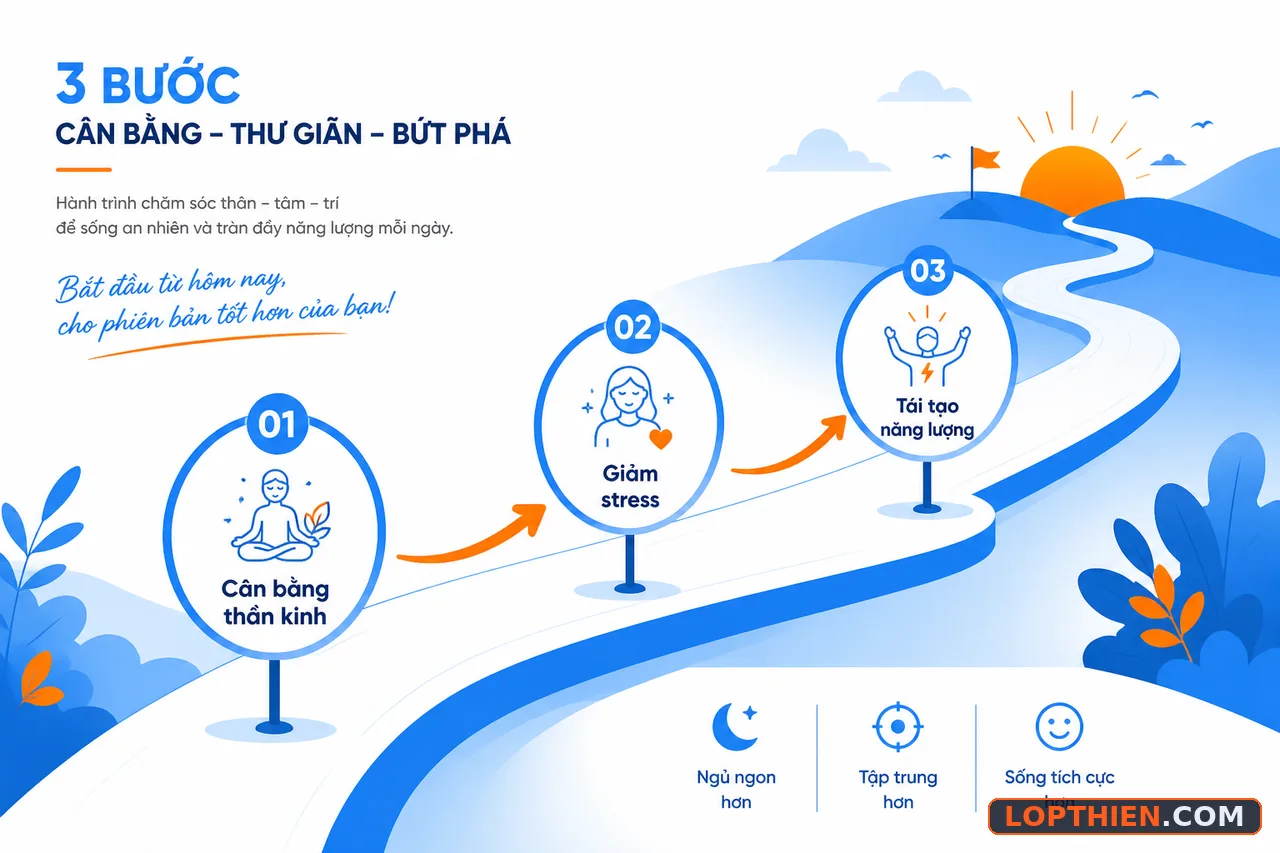 Thiền thư giãn giúp cân bằng tinh thần qua ba cơ chế chính