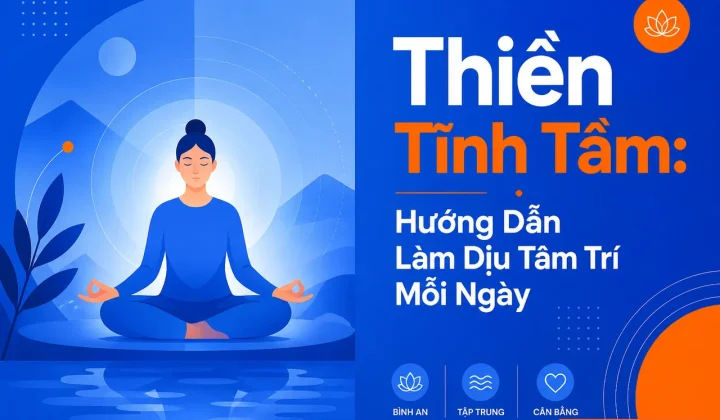 Thiền tĩnh tâm - minh họa hướng dẫn làm dịu tâm trí mỗi ngày