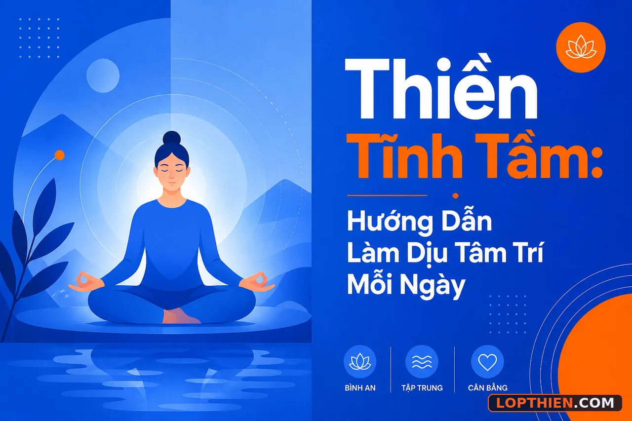Thiền tĩnh tâm - minh họa hướng dẫn làm dịu tâm trí mỗi ngày