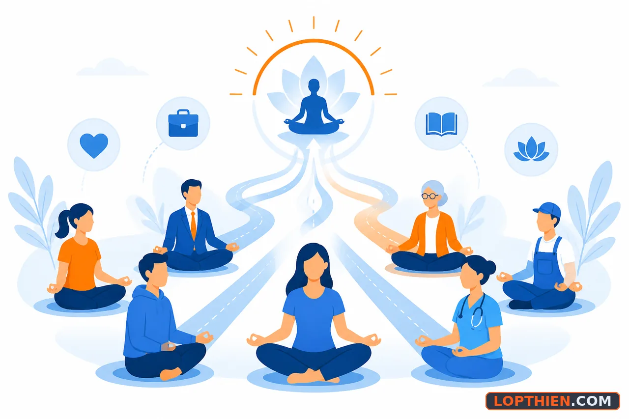 Thiền tự nhận thức phù hợp với nhiều nhóm người khác nhau trong đời sống.