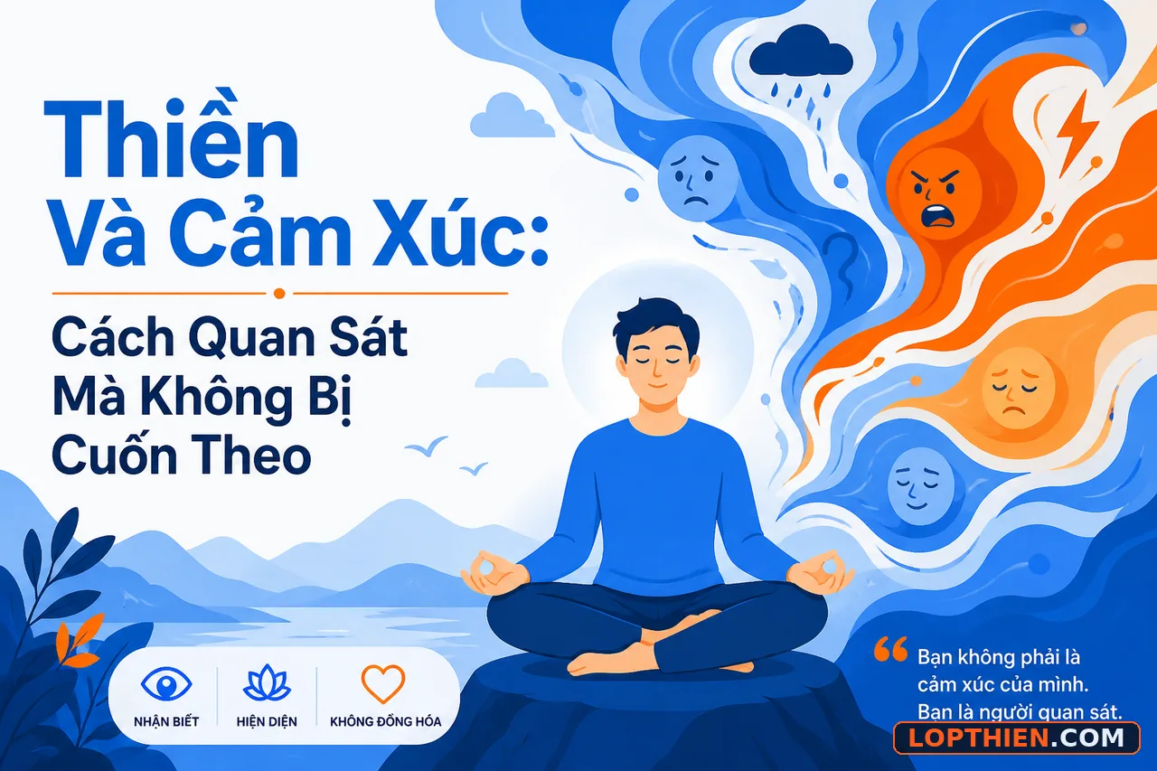 thiền và cảm xúc: quan sát cảm xúc mà không bị cuốn theo