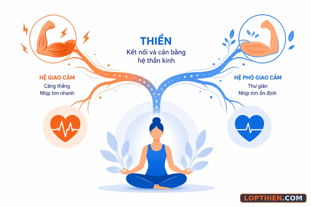 Hệ thần kinh tự chủ kết nối với thiền định, cân bằng giữa căng thẳng và thư giãn