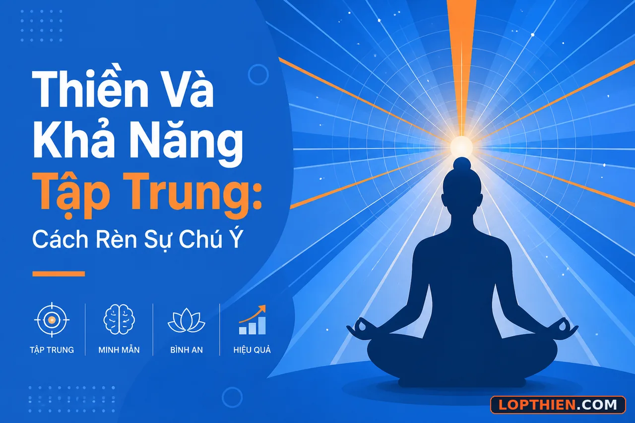 "Thiền và tập trung - hình minh họa về sự tập trung thông qua thiền định"