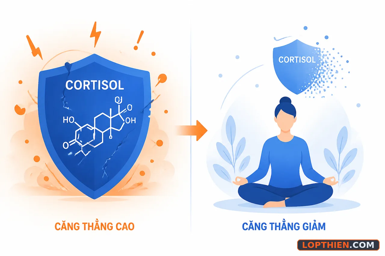 Hormone cortisol giảm khi thiền định, stress hormone thay đổi qua thư giãn