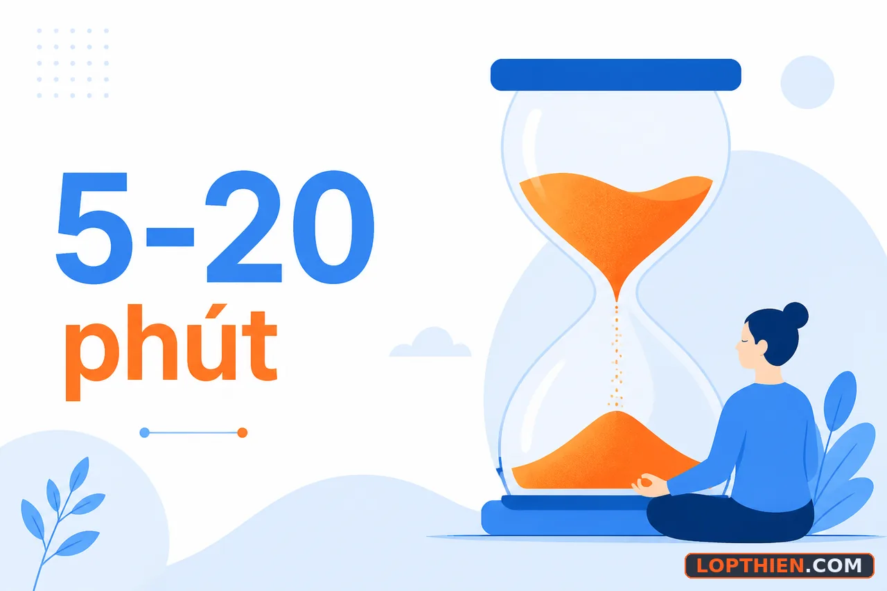 Thời gian thiền lý tưởng cho buổi trưa: 5-20 phút tùy kinh nghiệm