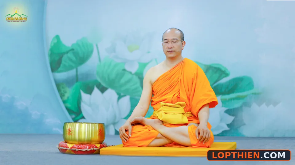 Minh họa ba yếu tố thiền định: hơi thở, tâm thế, môi trường