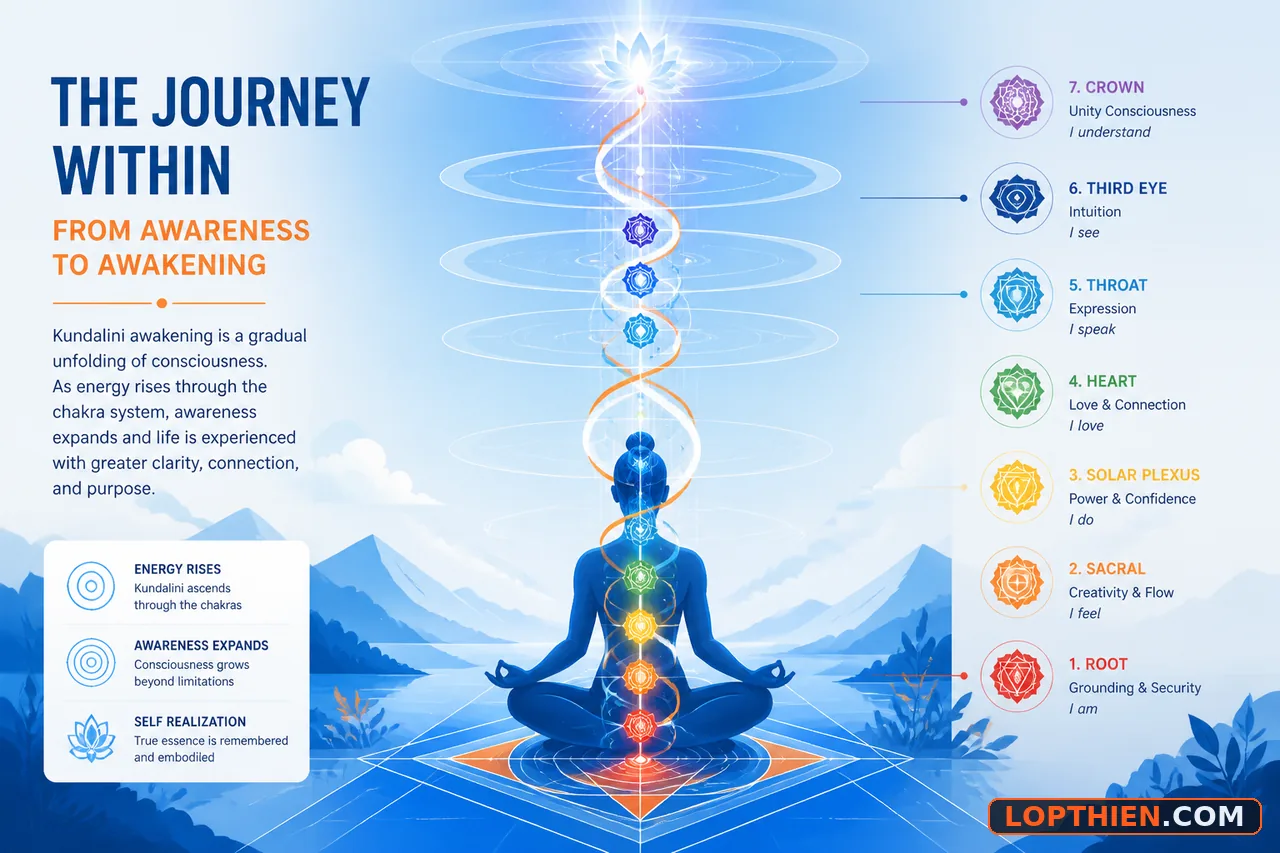 Kundalini thức tỉnh mở rộng tầng ý thức bản thân