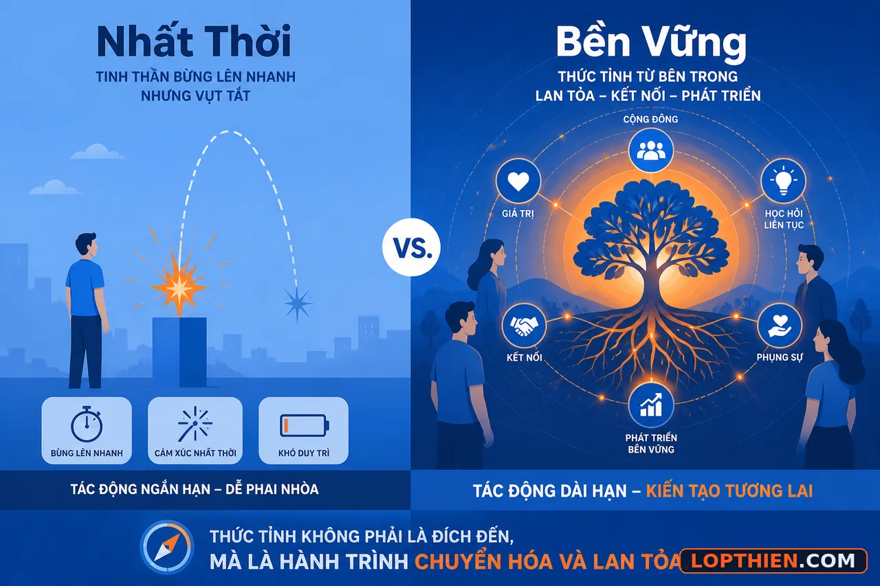 Thức tỉnh nhất thời so với thức tỉnh bền vững