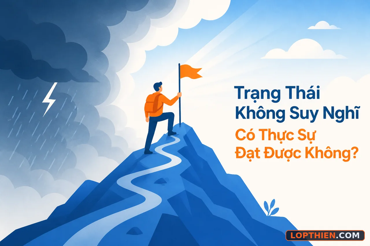 Trạng thái không suy nghĩ có thể đạt được thông qua thực hành thiền đều đặn.
